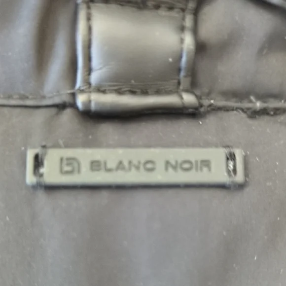 Blanc Noir Moto Aviator Black Puffer Jacket with Cream Faux Fur - Picture 4 of 13